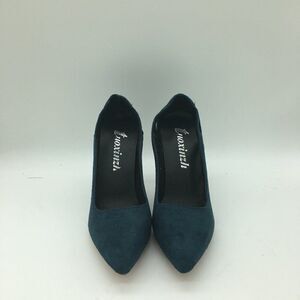 Blue Women Sexy Suede Pointed Toe Pumps High Heels Dress Shoes